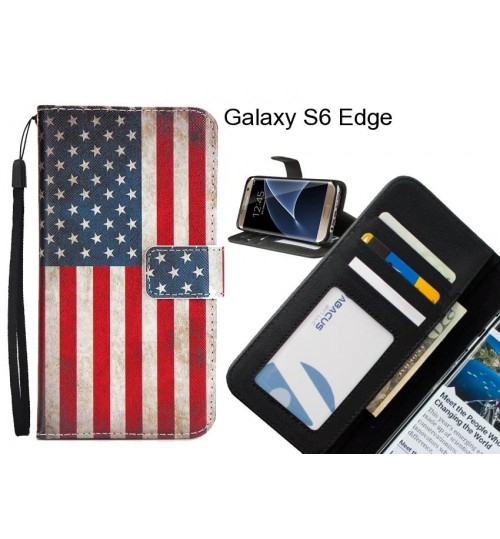 Galaxy S6 Edge case 3 card leather wallet case printed ID