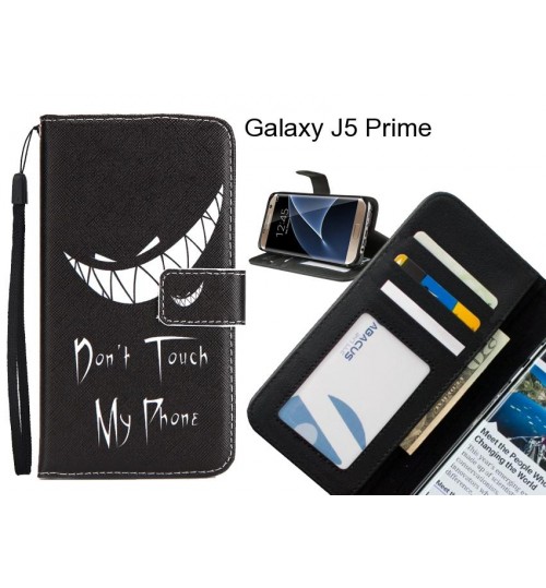 Galaxy J5 Prime case 3 card leather wallet case printed ID