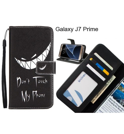 Galaxy J7 Prime case 3 card leather wallet case printed ID