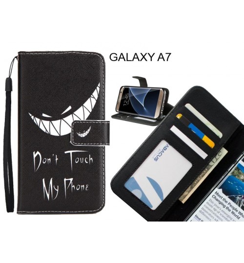 GALAXY A7 case 3 card leather wallet case printed ID