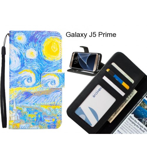 Galaxy J5 Prime case 3 card leather wallet case printed ID