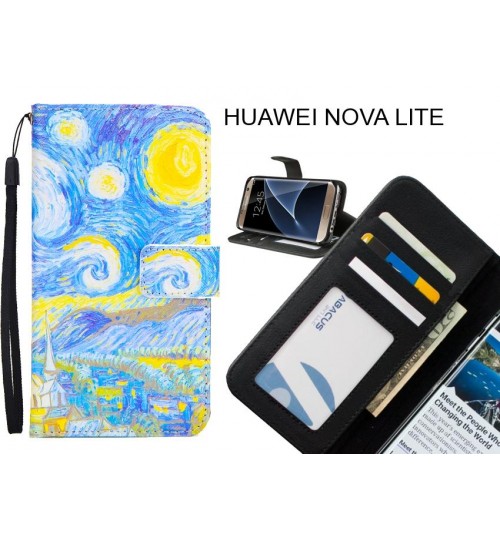 HUAWEI NOVA LITE case 3 card leather wallet case printed ID