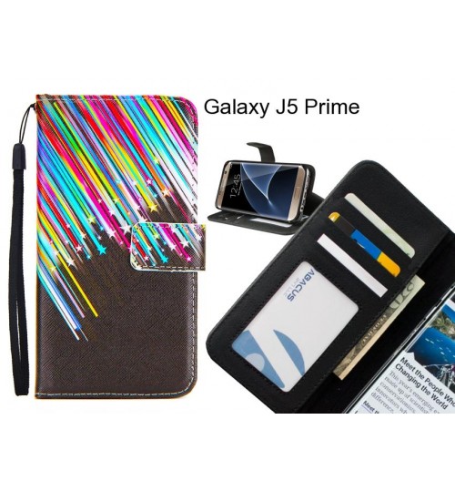 Galaxy J5 Prime case 3 card leather wallet case printed ID