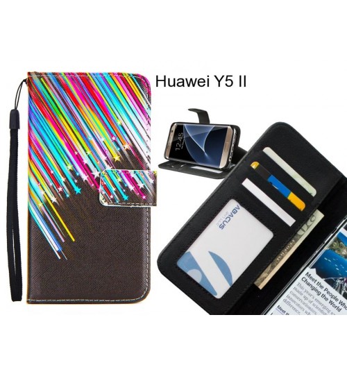 Huawei Y5 II case 3 card leather wallet case printed ID