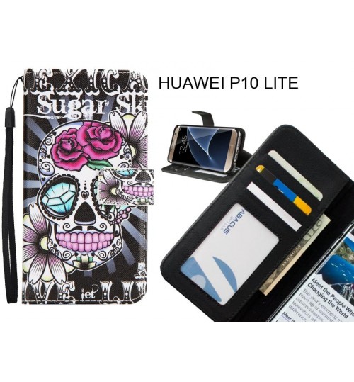 HUAWEI P10 LITE case 3 card leather wallet case printed ID
