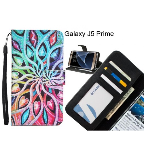 Galaxy J5 Prime case 3 card leather wallet case printed ID