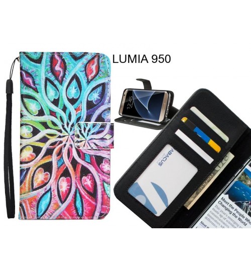 LUMIA 950 case 3 card leather wallet case printed ID