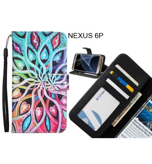 NEXUS 6P case 3 card leather wallet case printed ID