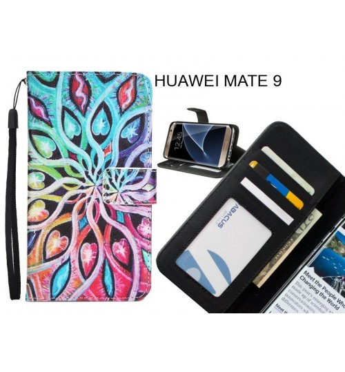 HUAWEI MATE 9 case 3 card leather wallet case printed ID