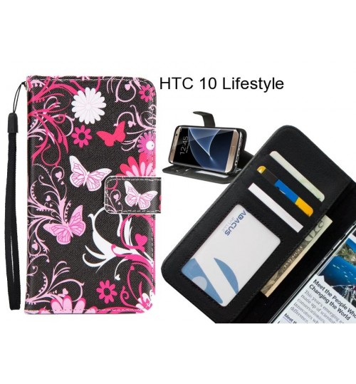 HTC 10 Lifestyle case 3 card leather wallet case printed ID