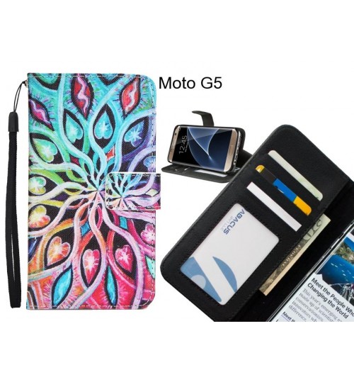 Moto G5 case 3 card leather wallet case printed ID