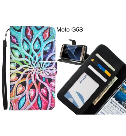 Moto G5S case 3 card leather wallet case printed ID