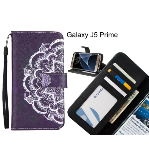 Galaxy J5 Prime case 3 card leather wallet case printed ID