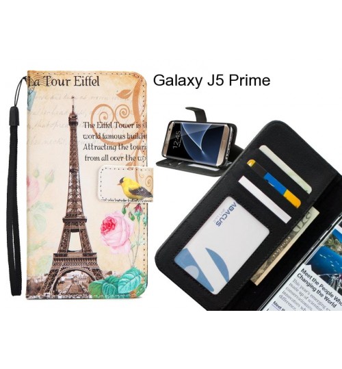 Galaxy J5 Prime case 3 card leather wallet case printed ID