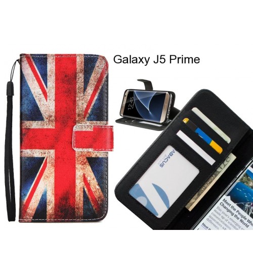 Galaxy J5 Prime case 3 card leather wallet case printed ID