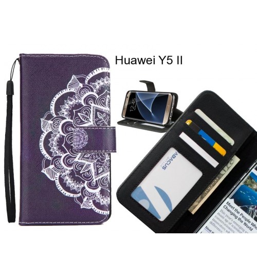 Huawei Y5 II case 3 card leather wallet case printed ID