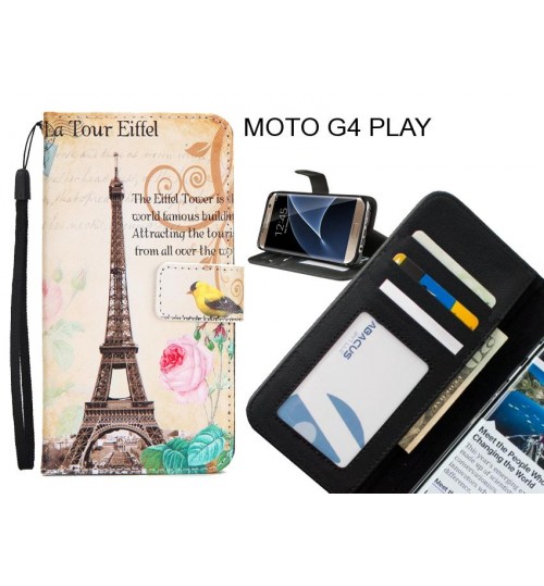 MOTO G4 PLAY case 3 card leather wallet case printed ID