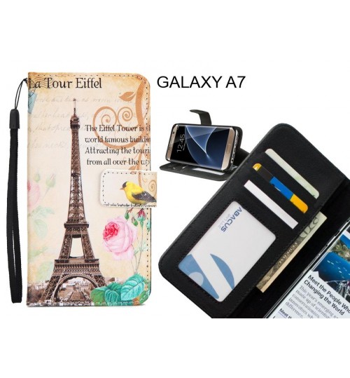 GALAXY A7 case 3 card leather wallet case printed ID