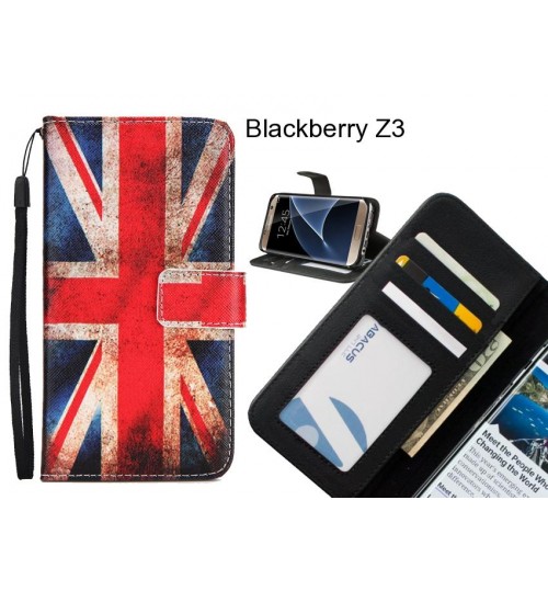 Blackberry Z3 case 3 card leather wallet case printed ID