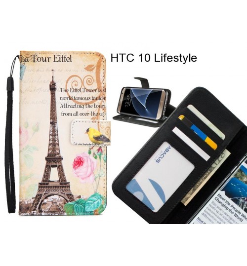 HTC 10 Lifestyle case 3 card leather wallet case printed ID