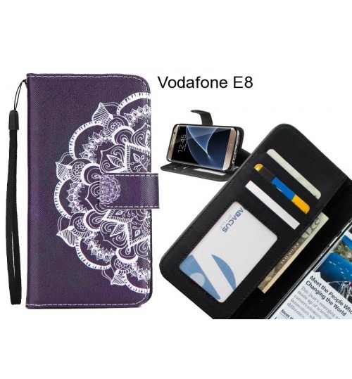 Vodafone E8 case 3 card leather wallet case printed ID