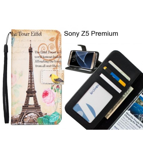 Sony Z5 Premium case 3 card leather wallet case printed ID