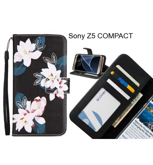 Sony Z5 COMPACT case 3 card leather wallet case printed ID