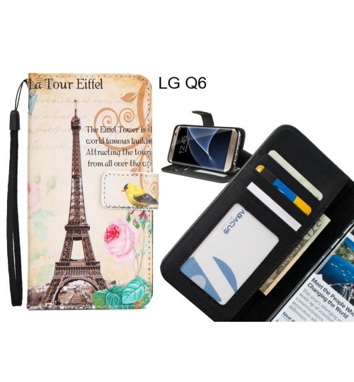 LG Q6 case 3 card leather wallet case printed ID