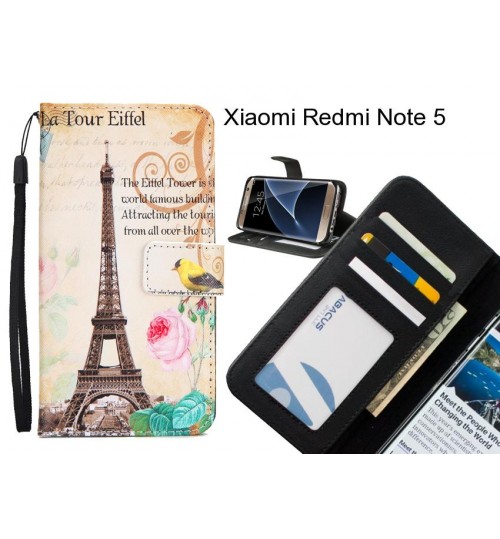 Xiaomi Redmi Note 5 case 3 card leather wallet case printed ID