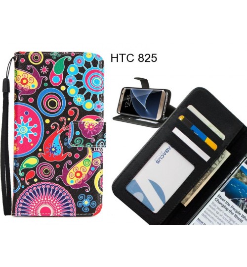 HTC 825 case 3 card leather wallet case printed ID