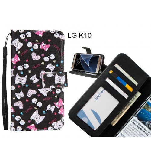 LG K10 case 3 card leather wallet case printed ID