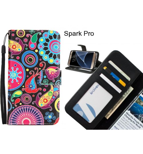 Spark Pro case 3 card leather wallet case printed ID