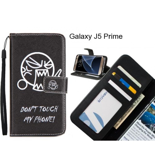 Galaxy J5 Prime case 3 card leather wallet case printed ID