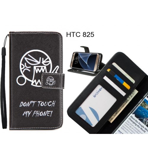 HTC 825 case 3 card leather wallet case printed ID