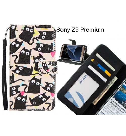 Sony Z5 Premium case 3 card leather wallet case printed ID