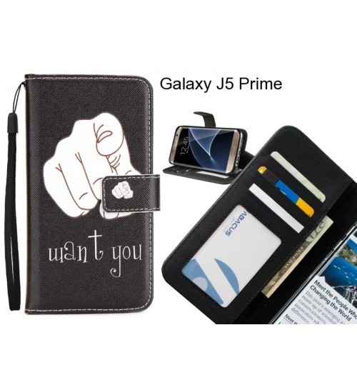 Galaxy J5 Prime case 3 card leather wallet case printed ID