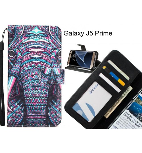 Galaxy J5 Prime case 3 card leather wallet case printed ID