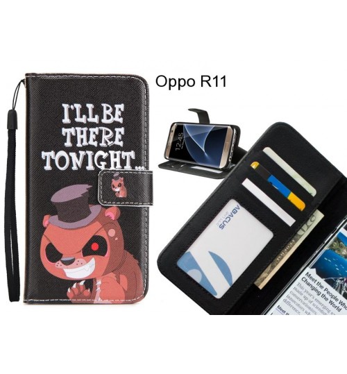Oppo R11 case 3 card leather wallet case printed ID