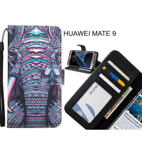 HUAWEI MATE 9 case 3 card leather wallet case printed ID