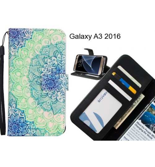 Galaxy A3 2016 case 3 card leather wallet case printed ID