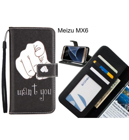 Meizu MX6 case 3 card leather wallet case printed ID