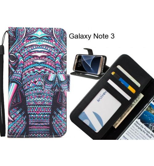 Galaxy Note 3 case 3 card leather wallet case printed ID