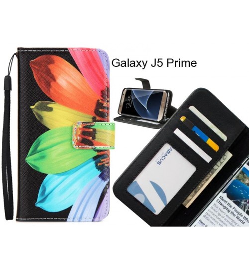 Galaxy J5 Prime case 3 card leather wallet case printed ID