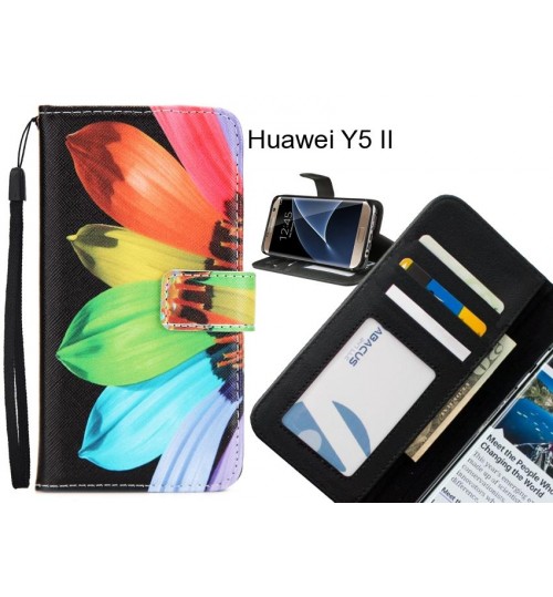 Huawei Y5 II case 3 card leather wallet case printed ID