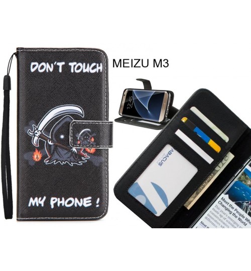 MEIZU M3 case 3 card leather wallet case printed ID