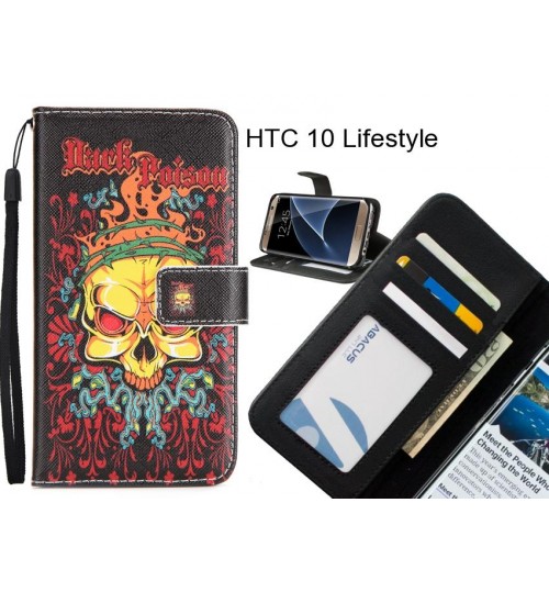 HTC 10 Lifestyle case 3 card leather wallet case printed ID