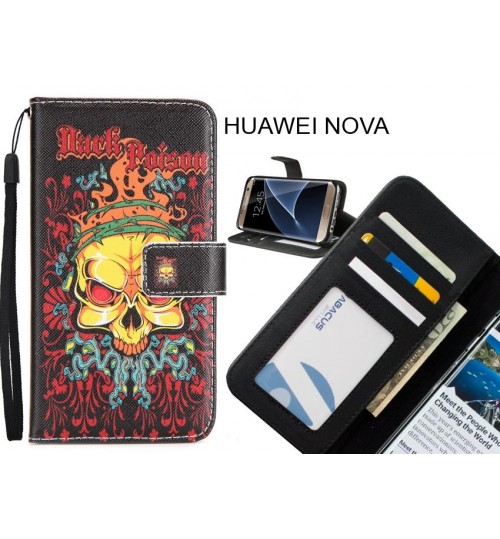 HUAWEI NOVA case 3 card leather wallet case printed ID