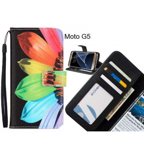 Moto G5 case 3 card leather wallet case printed ID