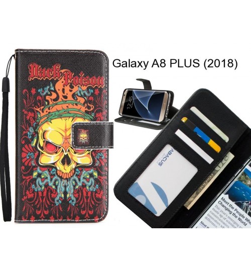 Galaxy A8 PLUS (2018) case 3 card leather wallet case printed ID