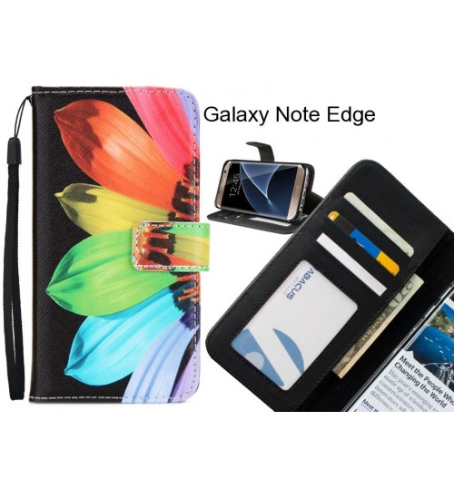 Galaxy Note Edge case 3 card leather wallet case printed ID